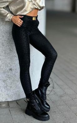 Alternative view of Neet fashion Fekete mintás nadrág