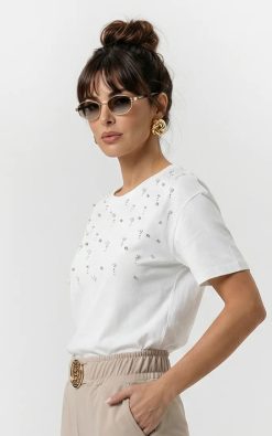 Alternative view of Neet Fashio fehér köves felső