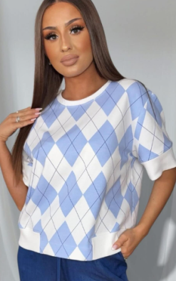 Neet fashion rombuszmintás felső