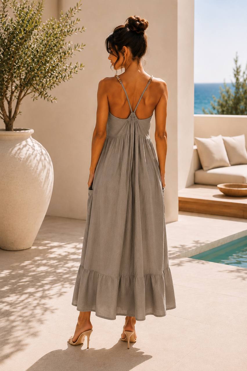 Neet Fashion sötét bézs ruha - Image 3