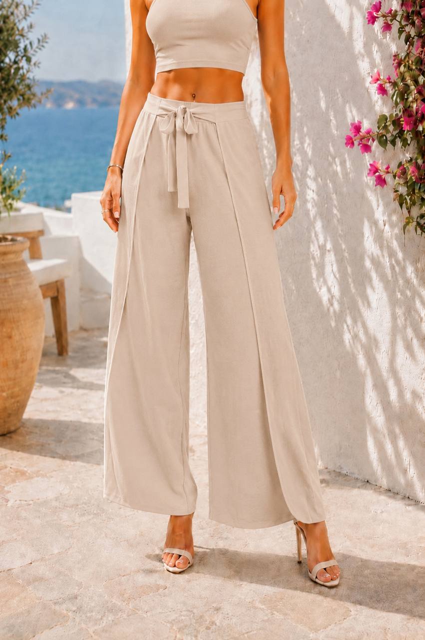 Neet Fashion bézs bő szárú nadrág
